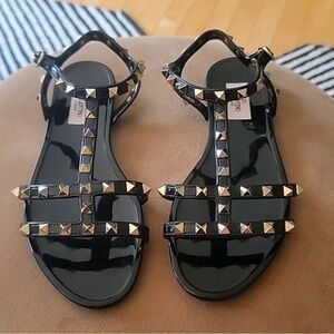 Valentino Black Studded Sandals